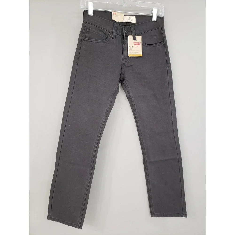 Levi's 511 Skinny Jeans Boys Size 12 Reg 26 X 26 Gray 100% Cotton Denim Corduroy